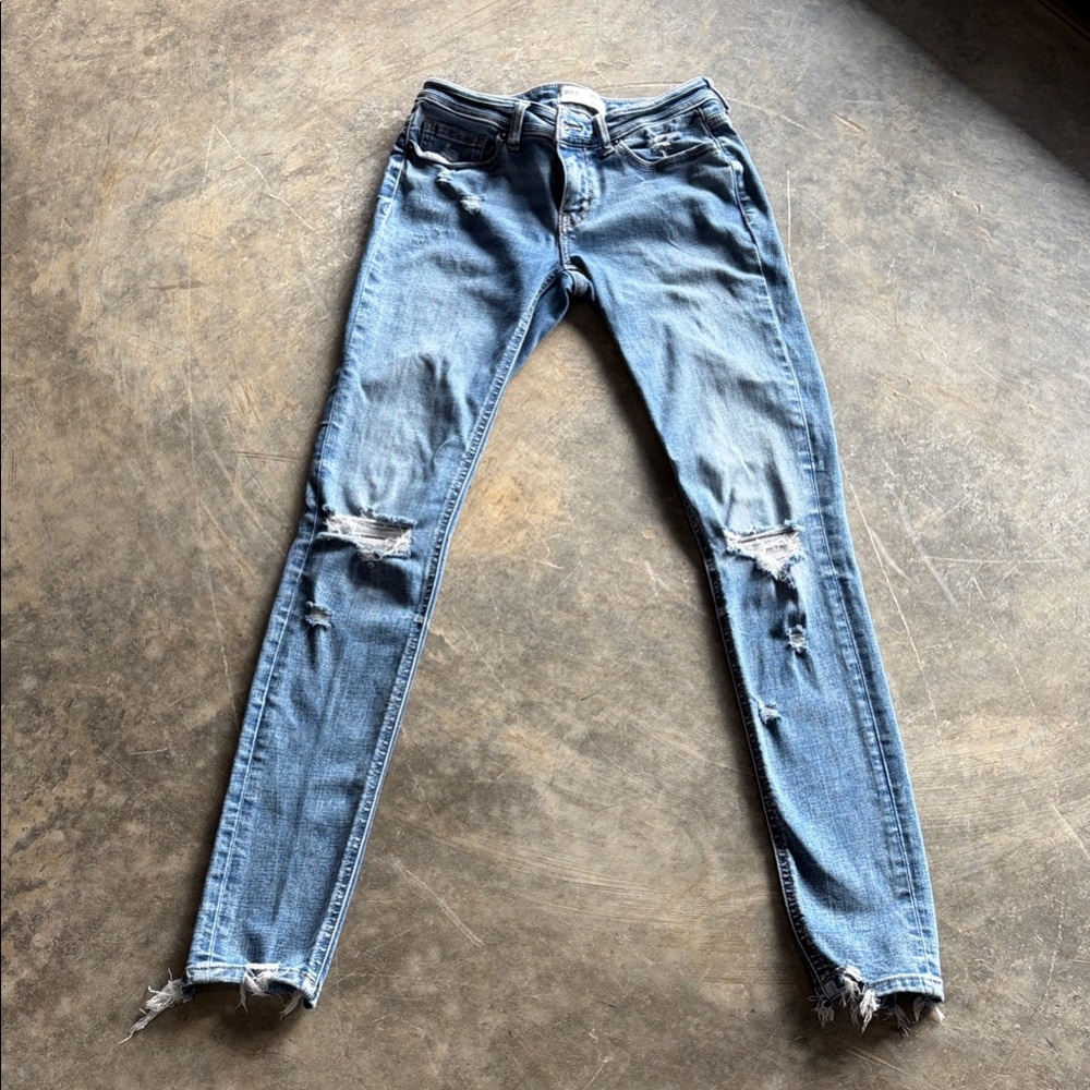 BKE Light Blue Distressed Skinny Jeans